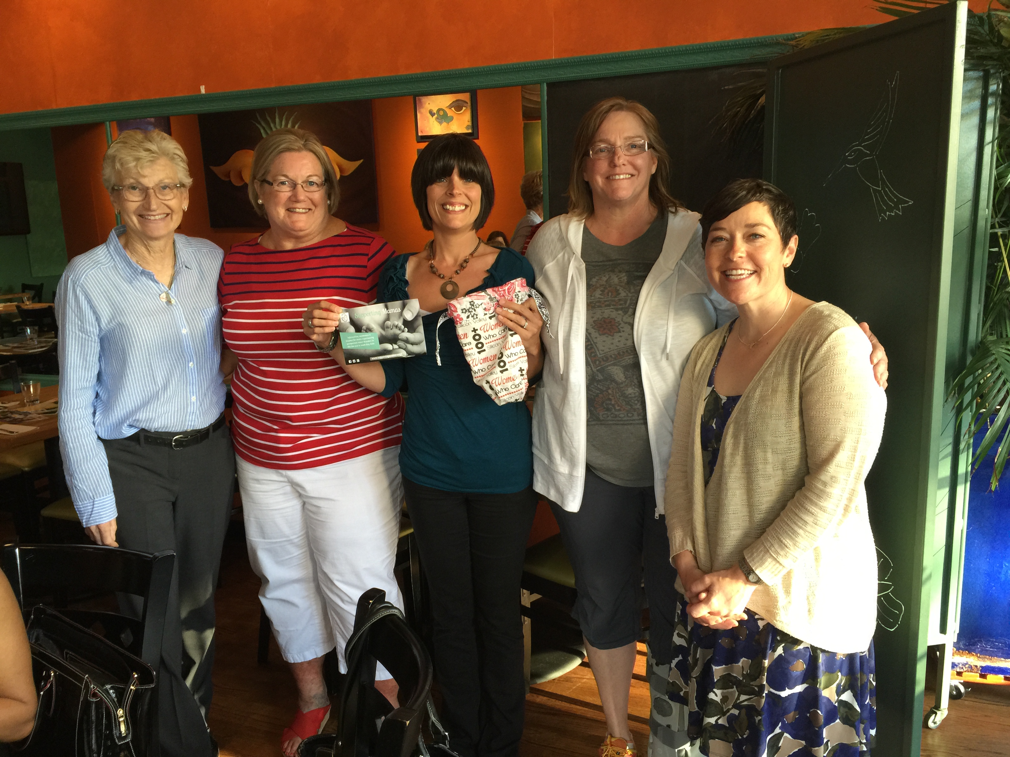 Left to Right: Therese Kollerer (100+), Angie Anthony (100+), Cheryl Hart (Supporting Mamas -funding recipient), Barb Otto (100+), Marla Feierabend (100+)